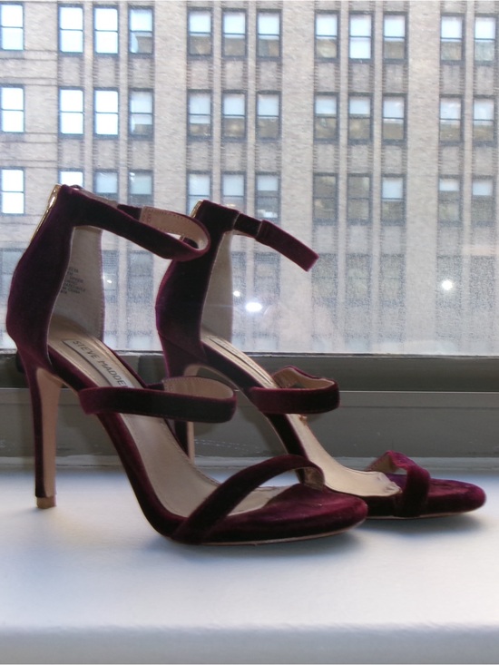 Steve Madden Shoes - Steve Madden Velvet Strappy Heels in Burgundy